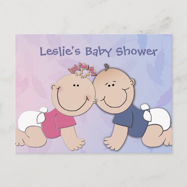 Create your own baby shower design invitation postcard (Front)