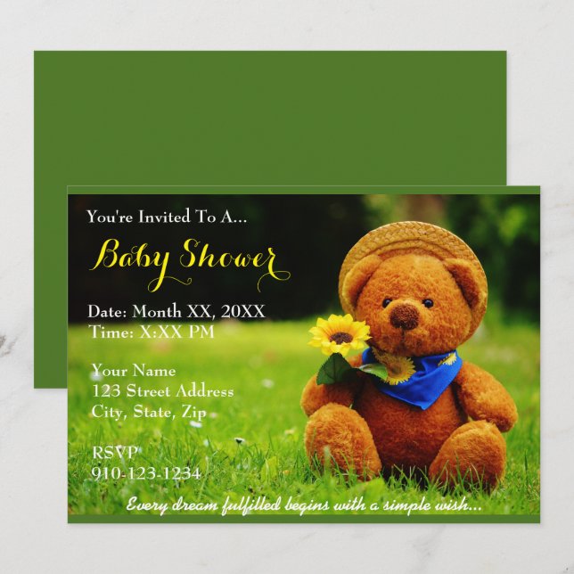 Create Your Own Baby Shower Invitation (Front/Back)
