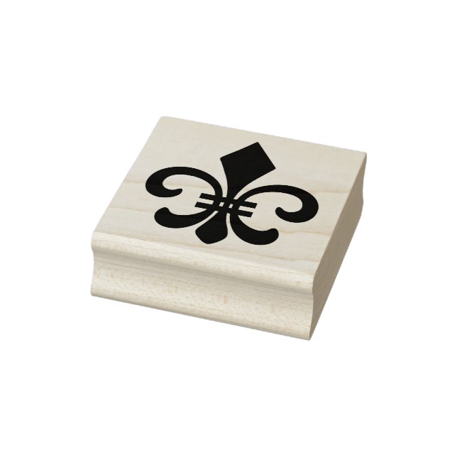 Create Your Own Barred Fleur De Lis Rubber Stamp (Stamp)