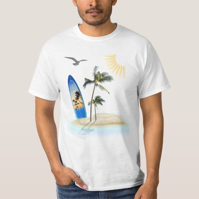 Create Your Own Beach Surfing T-Shirt (Front)