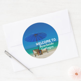 Create Your Own Beach Vacation Rental Welcome Classic Round Sticker