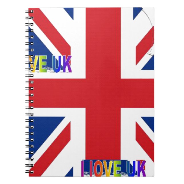 Create Your Own Beautiful Colorful UK Notebook (Front)