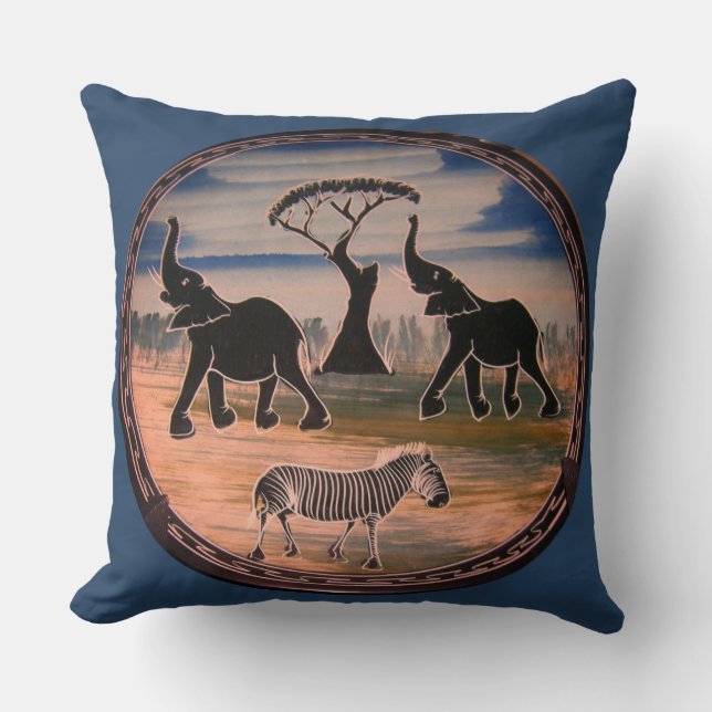 Create Your Own Beautiful Lovely Africa Home Decor Throw Pillow (Front)