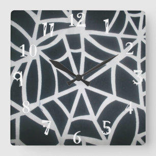 Create your own Beautiful Lovely White and Black Square Wall Clock