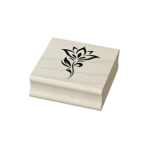 Create Your Own Beautiful Stemmed Flower Floral Rubber Stamp