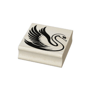 Create Your Own Beautiful Swan Bird Rubber Stamp