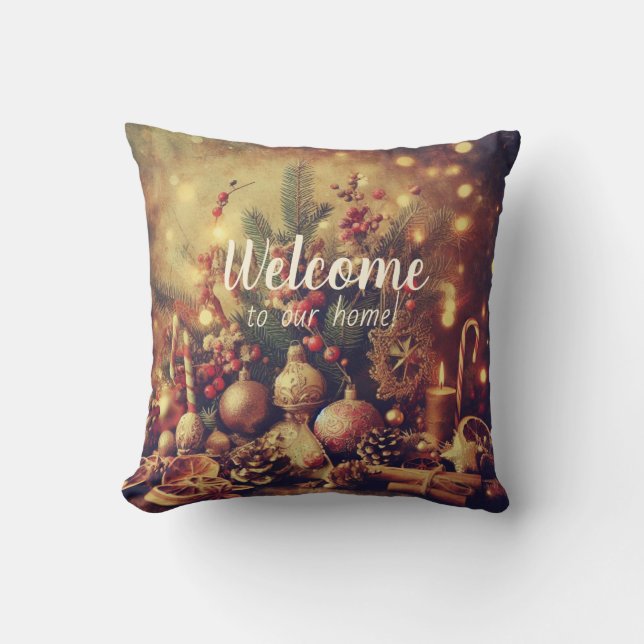 Create Your Own Bedecked Christmas Tree Throw Pillow (Front)