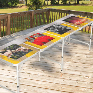 Create your Own Beer Framed 4 Photo Collage Beer Pong Table