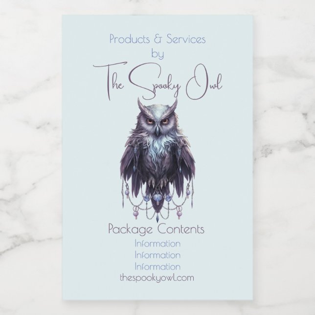 Create Your Own Bejeweled Owl Apothecary Label (Single Label)