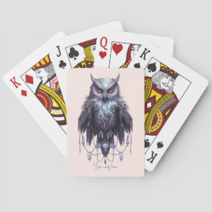 Create Your Own Bejeweled Owl Playing Cards