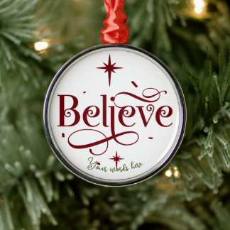 Create Your Own Believe Christmas Metal Ornament