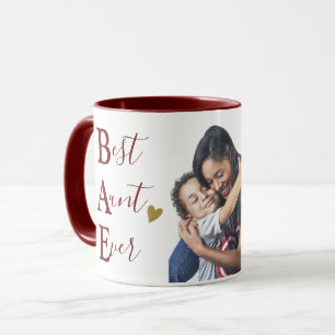 Create Your Own Best Aunt Ever Photo Maroon & Gold Mug