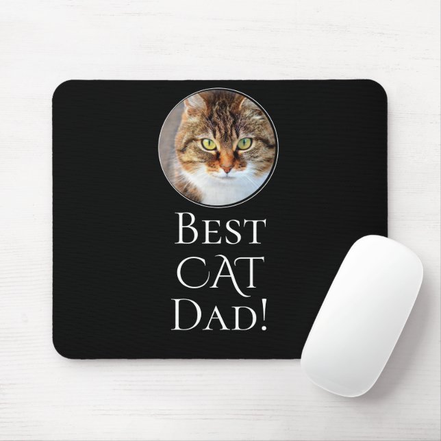 Create Your Own Best Cat Dad Personalized Photo  Mouse Pad (With Mouse)