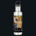 Create Your Own Best Dad Ever 2 Photo Collage 710 Ml Water Bottle<br><div class="desc">Personalize this modern and trendy photo collage water bottle for the perfect father's day gift with the bold typography print-BEST DAD EVER.</div>