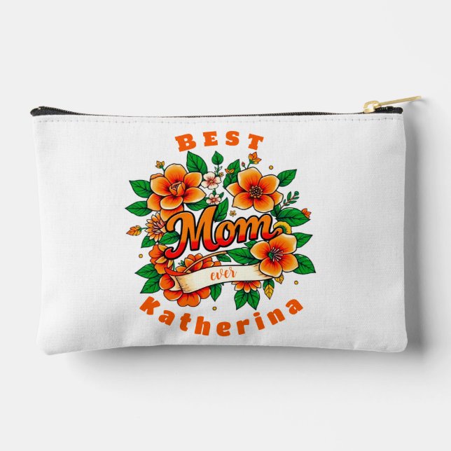 Create your own Best Mom Ever  Accessory Pouch (Back)