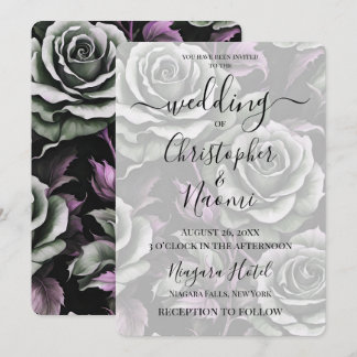 Create Your Own Big Bold Grey Roses Invitation