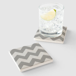 Create Your Own Big Charcoal Zigzag Pattern Stone Coaster