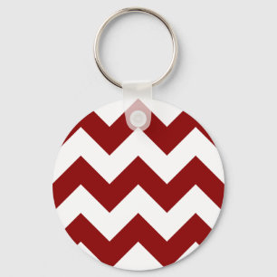 Create Your Own Big Dark Red Zigzag Pattern Keychain