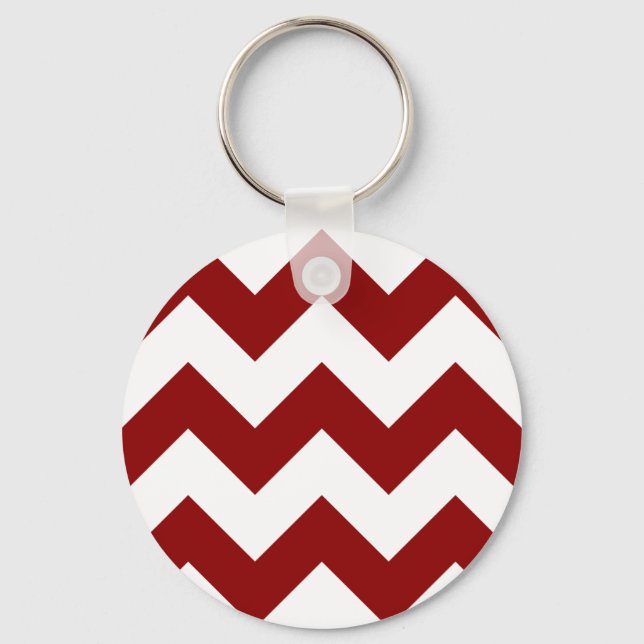 Create Your Own Big Dark Red Zigzag Pattern Keychain (Front)