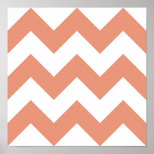 Create Your Own Big Dark Salmon Zigzag Pattern Poster