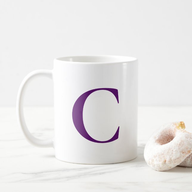 Create Your Own Big Purple Monogram Coffee Mug (With Donut)