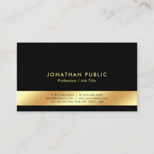 Create Your Own Black And Gold Elegant Modern Business Card