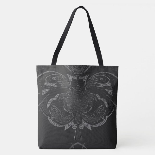 Create Your Own Black and White All over Print Tote Bag (Front)