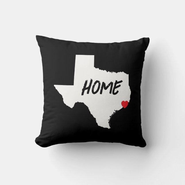 Create Your Own Black and White Texas Throw Pillow (Front)