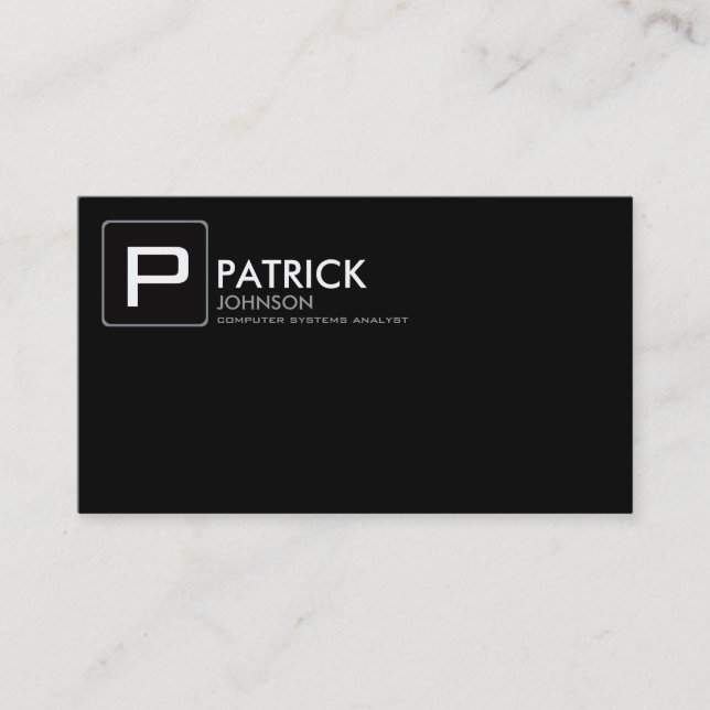 create your own black, attractive and modern business card (Front)