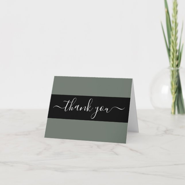 Create Your Own Black Belt Solid Colour Thank You Card (Front)