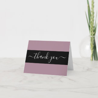 Create Your Own Black Belt Solid Colour Thank You Card