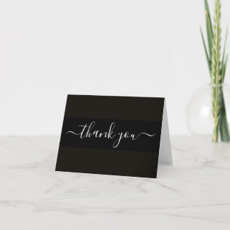 Create Your Own Black Belt Solid Colour Thank You Card
