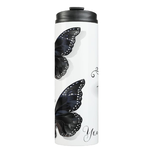 Create Your Own Black Butterflies Thermal Tumbler (Front)