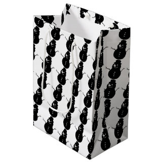 Create Your Own Black Christmas Snowman Medium Gift Bag
