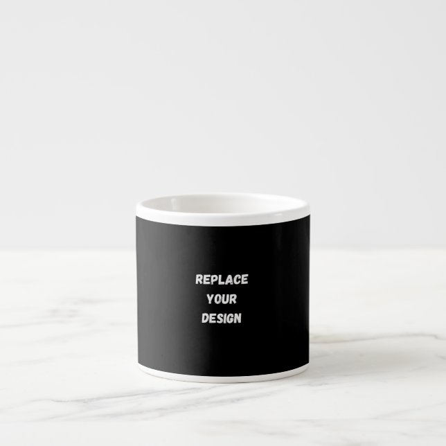  Create Your Own Black Custom Design Espresso Cup (Front)