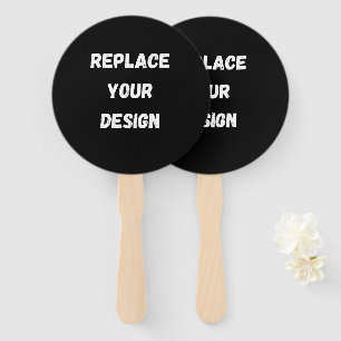 Create Your Own Black Custom Design Hand Fan