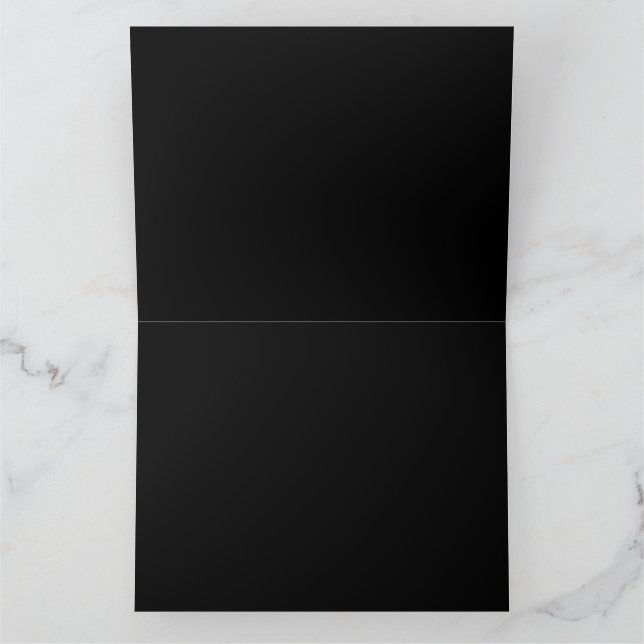 Create Your Own Black Custom Design Holiday Card (Inside)