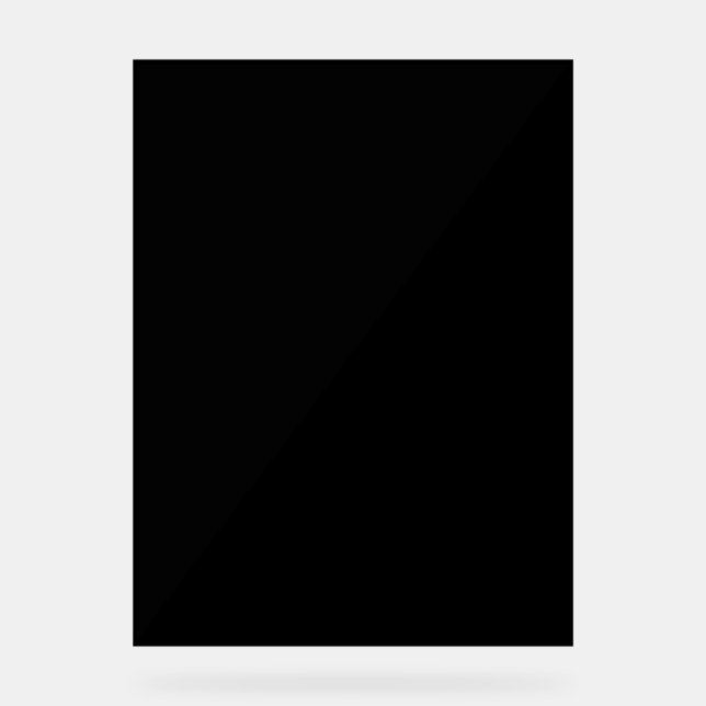 Create Your Own Black Custom Design Holiday Card Acrylic Sign (Front)