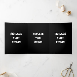  Create Your Own Black Custom Design Tri-Fold Programme