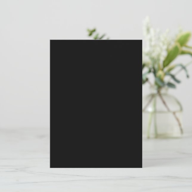Create Your Own Black Custom Flat Thank You Card (Standing Front)