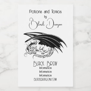 Create Your Own Black Dragon Food Label
