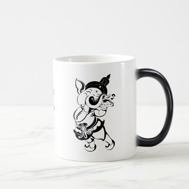 Create Your Own Black Ganesh Flute Magic Mug (Right)
