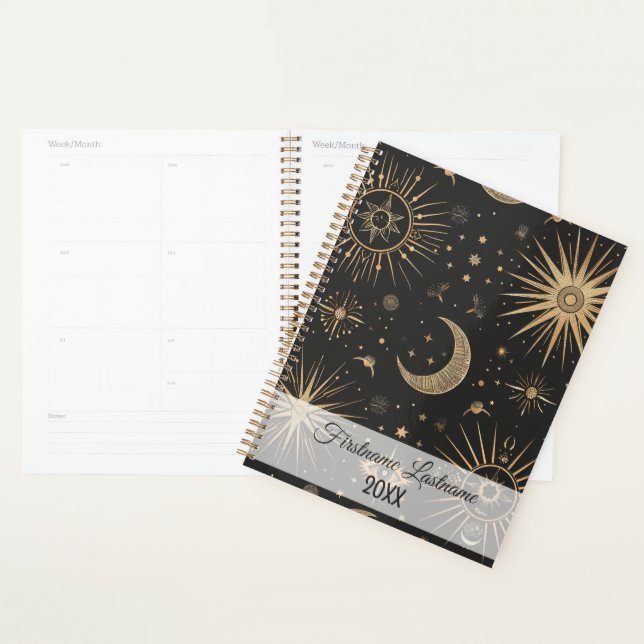 Create Your Own Black & Gold Celestial Magical Eye Planner (Display)