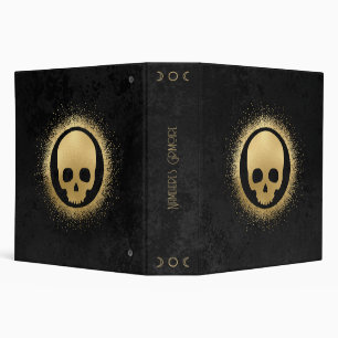 Create Your Own Black & Gold Celestial Skull Binder