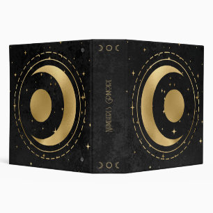 Create Your Own Black & Gold Crescent Moon Planet Binder