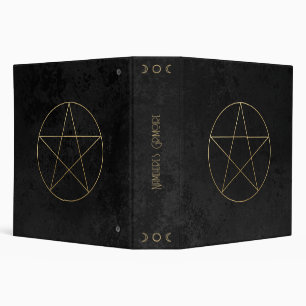 Create Your Own Black & Gold Elegant Pentacle Binder