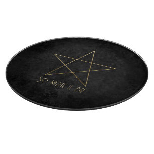 Create Your Own Black & Gold Elegant Pentacle Cutting Board