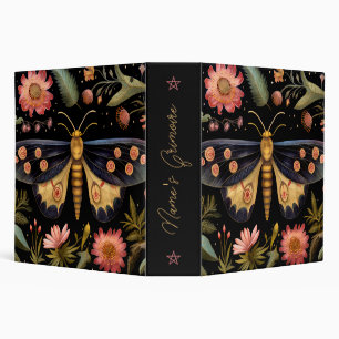 Create Your Own Black Gold Floral Garden Moth Binder