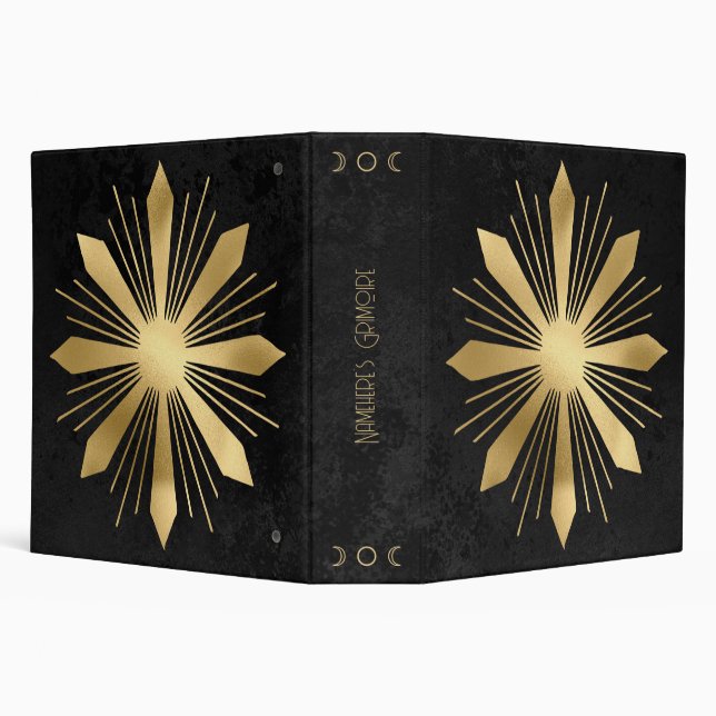 Create Your Own Black & Gold Flower Mandala Binder (Background)