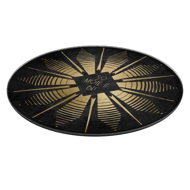 Create Your Own Black & Gold Mandala Cutting Board (Corner)